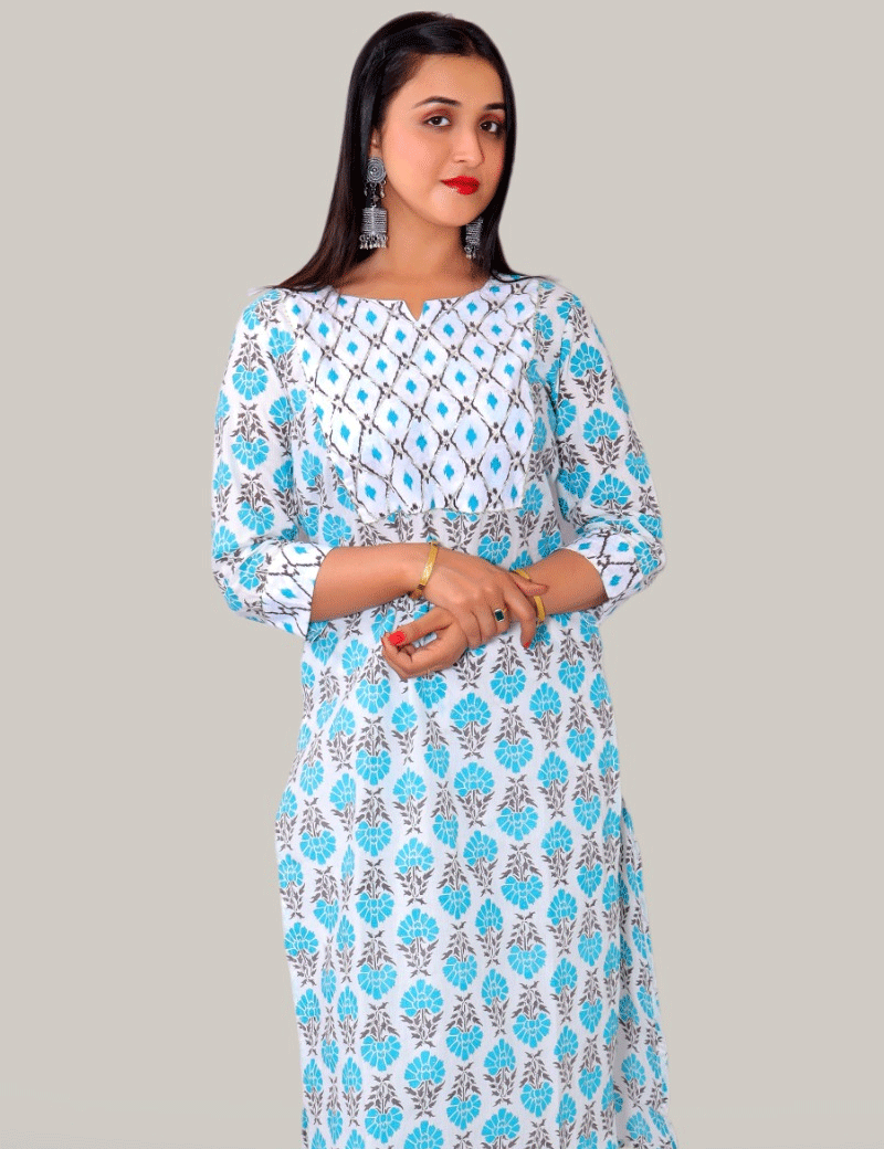 Floral printed kurta set